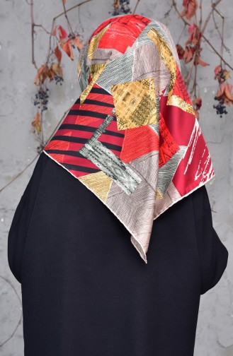 Patterned Twill Scarf 2143-06 Mink Red 2143-06