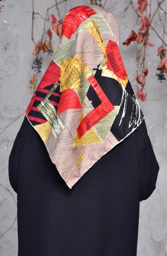 Patterned Twill Scarf 2143-02 Mink Khaki 2143-02