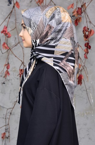 Patterned Twill Scarf 2143-07 Gray Black 2143-07