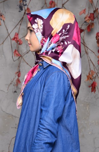 Patterned Rayon Shawl 70087-08 Damson Dusty Rose 70087-08