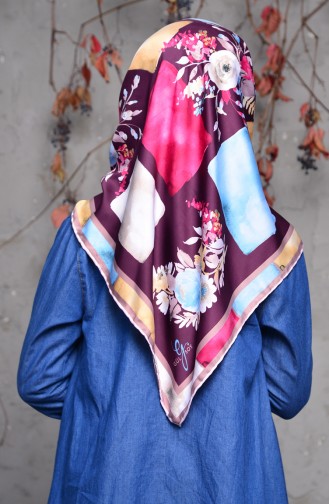 Patterned Rayon Shawl 70087-08 Damson Dusty Rose 70087-08