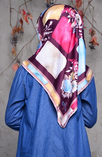 Patterned Rayon Shawl 70087-08 Damson Dusty Rose 70087-08