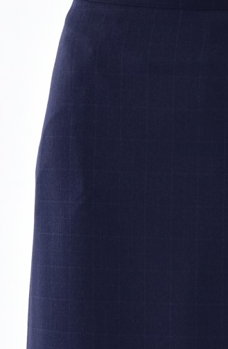 Striped Pencil Skirt 2047-01 Navy Blue 2047-01