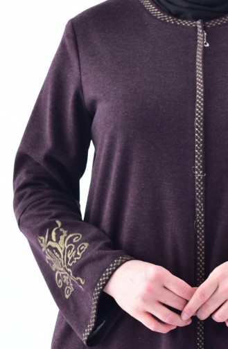 Plus Size Embroidered Abaya 12521-02 Purple 12521-02