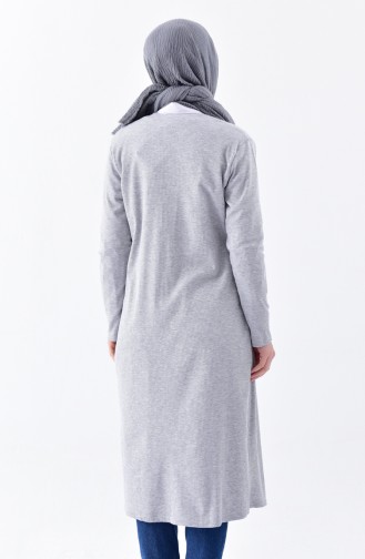 Long Gilet a Rayure 7007-01 Gris 7007-01