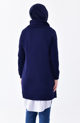 Polo-Neck Knitwear Sweater 9021-05 Navy Blue 9021-05