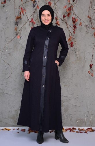 Grosse Grösse Hijab Mantel mit Knopf 1082-04 Zwetschge 1082-04