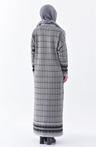 فستان تريكو بتصميم مُطبع 1029-01 لون رمادي 1029-01