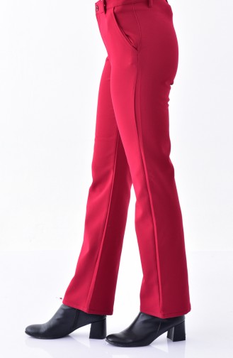 MIHRISAH Pocketed Trousers 2330-03 Claret Red 2330-03