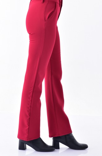 MIHRISAH Pocketed Trousers 2330-03 Claret Red 2330-03