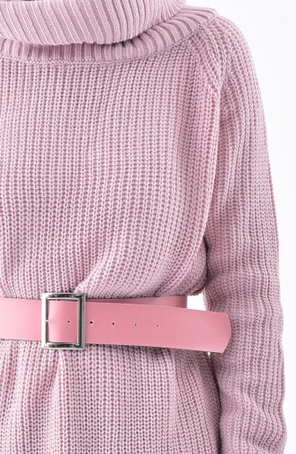 Pull Tricot Col Roulé 4023-04 Rose Pâle 4023-04