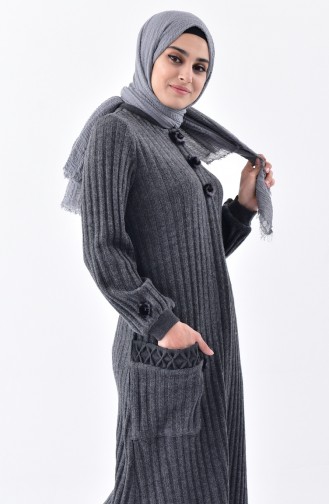 SUKRAN Pocket Knitwear Cardigan 35878-01 Gray 35878-01