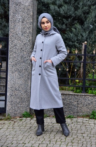 Hooded Cachet Coat 2036-07 Gray 2036-07