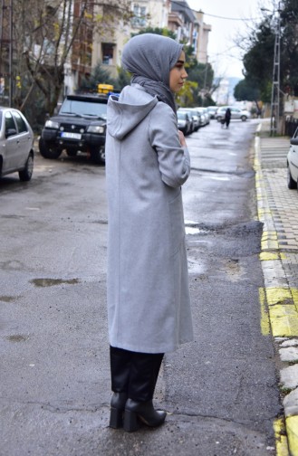 Hooded Cachet Coat 2036-07 Gray 2036-07