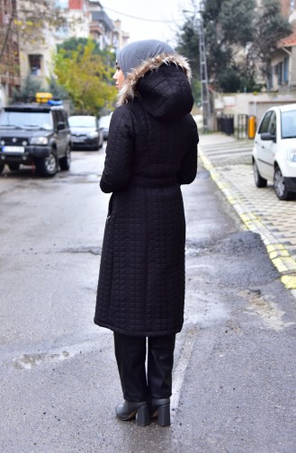 Hooded lined Coat 15043-03 Black 15043-03