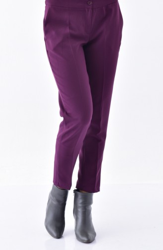 Pockets Straight Trousers 8400-03 Purple 8400-03
