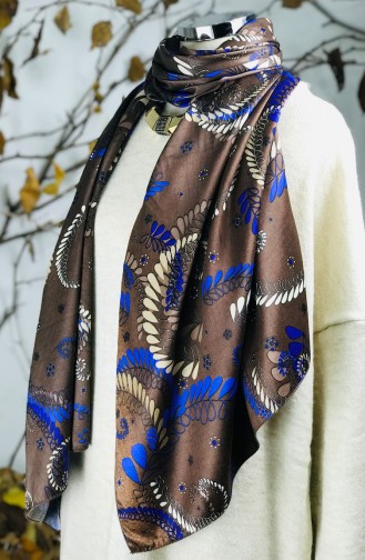 Patterned Cotton Shawl 60454-01 Brown 60454-01