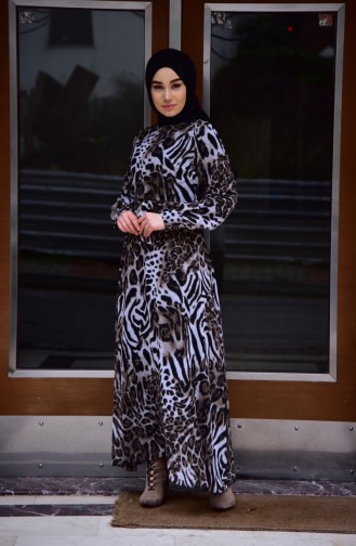 Brown Hijab Dress 0078-01