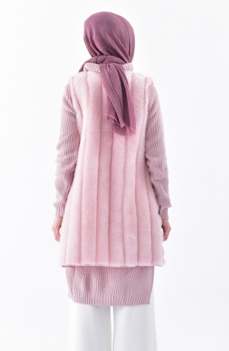 Curved Fur Vest 70127-02 Pink 70127-02