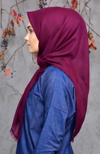 Cotton Scarf 2144-07 Claret Red Navy Blue 2144-07