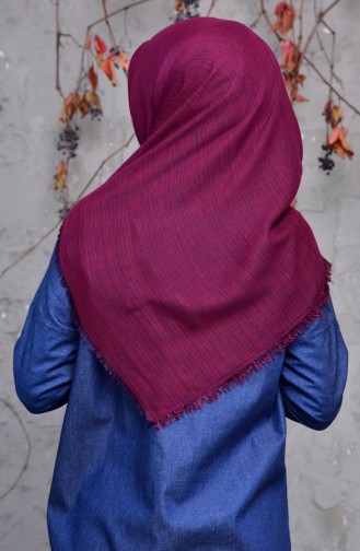 Cotton Scarf 2144-07 Claret Red Navy Blue 2144-07