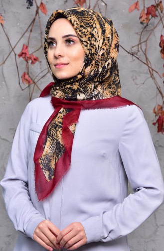 Patterned Scarf 901412-10 Claret Red 901412-10