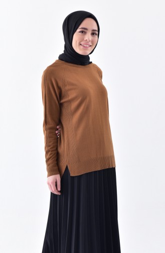 iLMEK Knitwear Asymmetric Sweater 4038-05 Taba 4038-05
