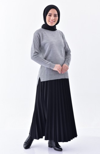 iLMEK Knitwear Asymmetric Sweater 4038-06 Gray 4038-06