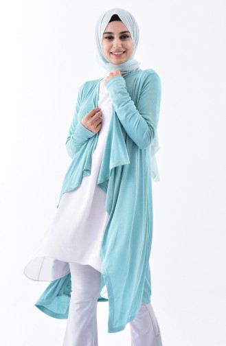 Long Gilet Basic 8188-08 Vert Menthe 8188-08