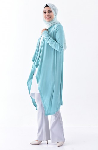 Long Gilet Basic 8188-08 Vert Menthe 8188-08