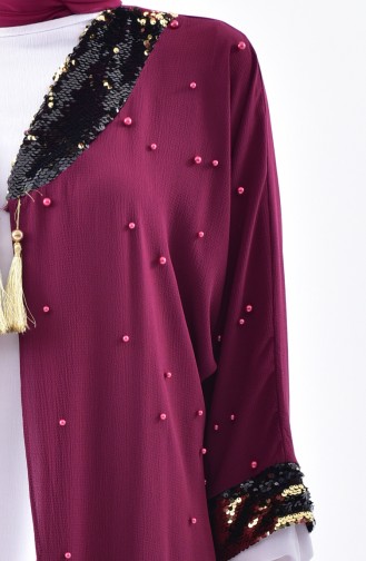 Sequined Pearls Cardigan 1142-02 Plum 1142-02