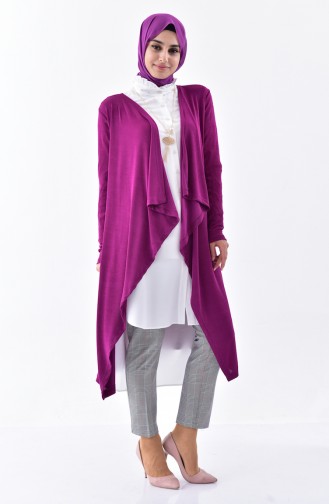 Long Gilet Basic 8188-12 Plum 8188-12