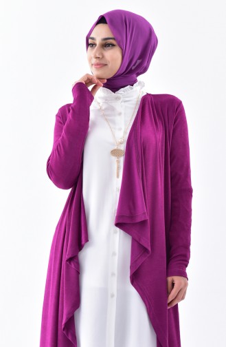 BWEST Basic Long Cardigan 8188-12 Plum 8188-12