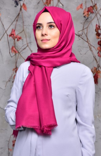 Plain Cotton Shawl 19045-13 Dark Fuchsia 19045-13