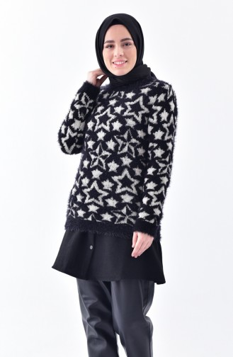 iLMEK Patterned Knitwear Sweater 3292-01 Black 3292-01