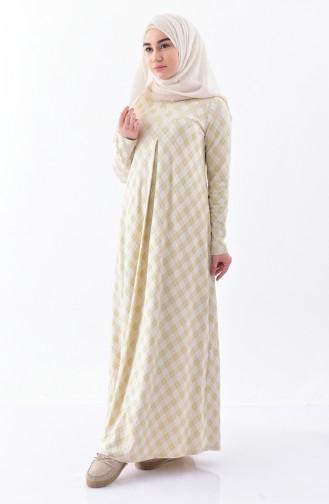 Sefa Merve Umre Elbisesi 7124-01 Krem