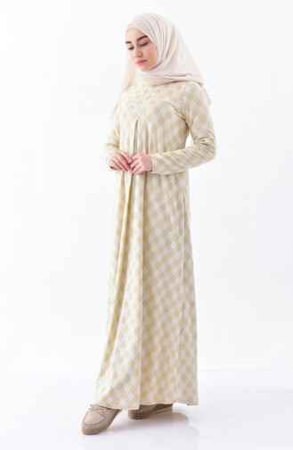 Sefa Merve Umre Elbisesi 7124-01 Krem