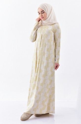 Dilber Umrah Dress 7124B-01 Cream 7124B-01