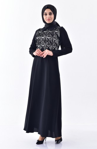 Kleid mit Pailette 60720-01 Schwarz 60720-01