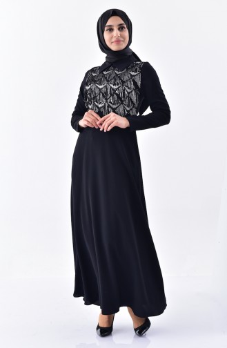 Kleid mit Pailette 60720-01 Schwarz 60720-01