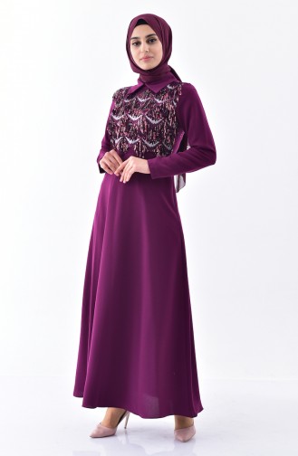 Robe a Paillettes 60720-02 Plum 60720-02