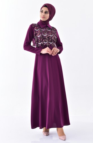 Robe a Paillettes 60720-02 Plum 60720-02