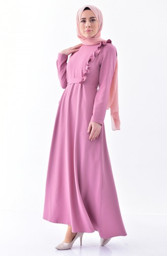 Frilled Dress 0197A-01 Dark Dusty Rose 0197A-01