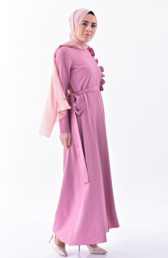 Frilled Dress 0197A-01 Dark Dusty Rose 0197A-01