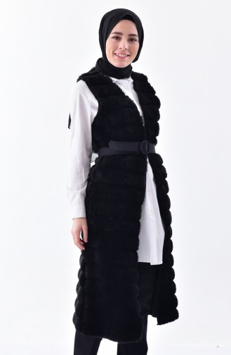 Furry Vest 70129-01 Black 70129-01