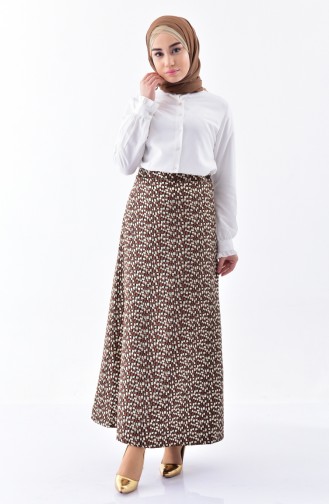 Jacquard Skirt 7225-01 Brown 7225-01