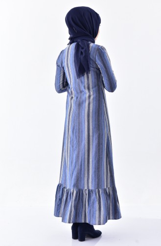 Skirt Striped Dress 7231-03 Blue 7231-03