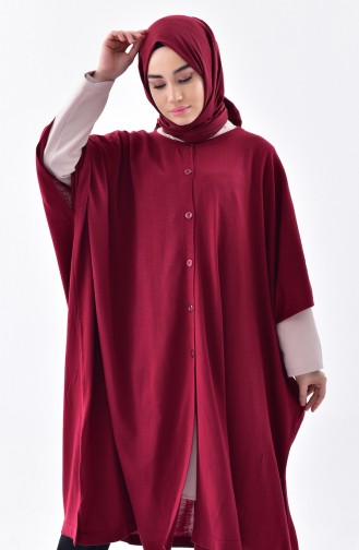 Poncho a Boutons 4029-03 Plum 4029-03