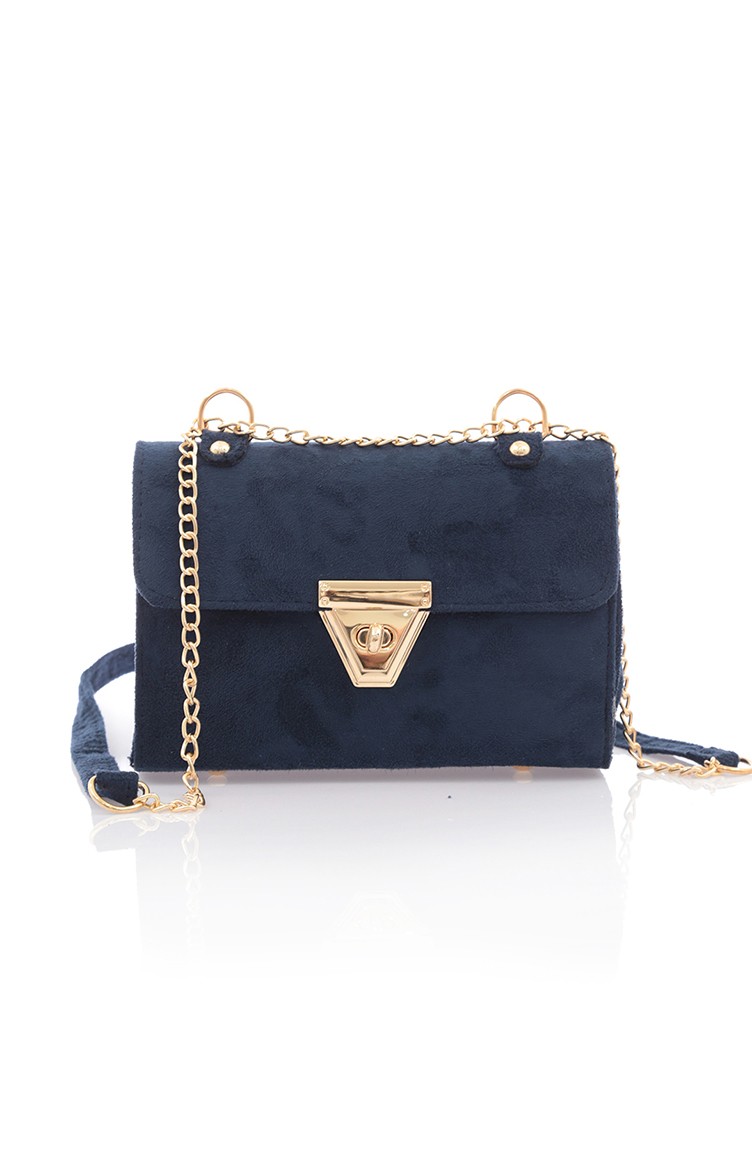 navy blue suede purse