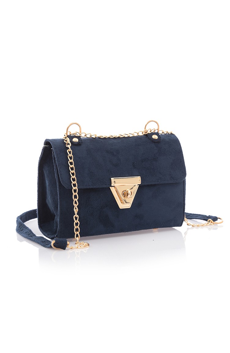navy blue suede bag